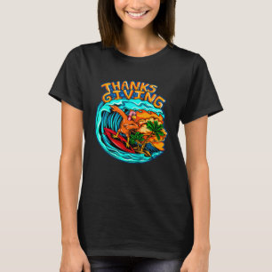 Thanksgiving Skateboard Truthahn Huhn Surfen T-Shirt