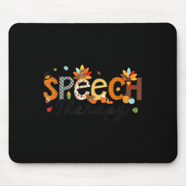 Thanksgiving Speech Therapy Thankful Slp Turkey Sp Mousepad (Vorne)