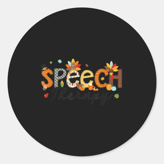 Thanksgiving Speech Therapy Thankful Slp Turkey Sp Runder Aufkleber (Vorderseite)