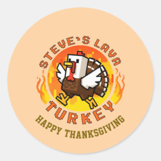 Thanksgiving Steve's Lava-Truthahn-Teller Runder Aufkleber