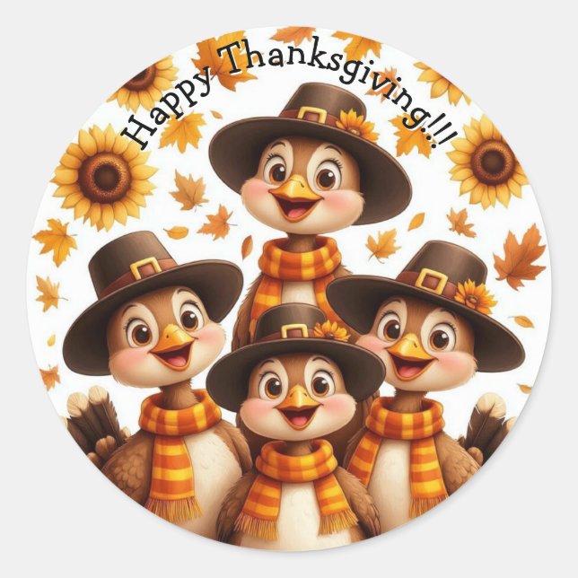 Thanksgiving stickers with turkeys (Vorderseite)
