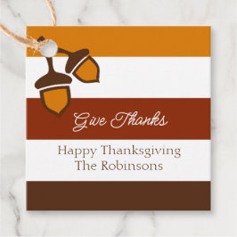 Thanksgiving Stripes and Acorns Geschenkanhänger