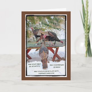 Thanksgiving Trio of Wild Turkeys Card Feiertagskarte