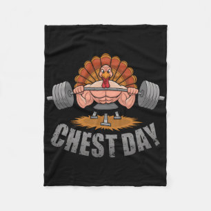 Thanksgiving Truthahn Brust Tag Gym Humor Fitness Fleecedecke
