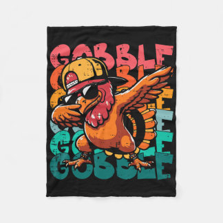 Thanksgiving Turkey Dab Gobble Funny Toddler Boys Fleecedecke