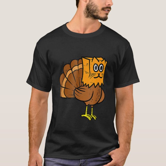 Thanksgiving Turkey Fake Cat Meow  Cat Thanksgivin T-Shirt (Vorderseite)