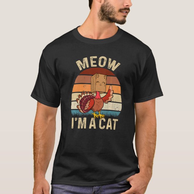 Thanksgiving  Turkey Fake Cat Retro Vinage Cats T-Shirt (Vorderseite)
