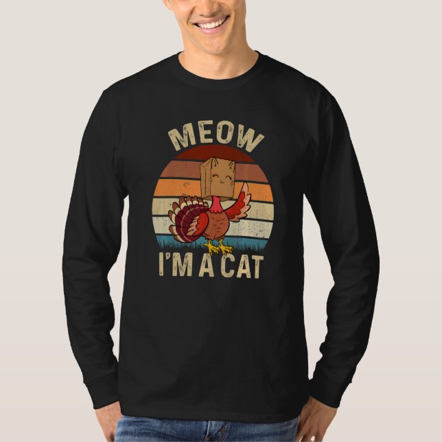 Thanksgiving  Turkey Fake Cat Retro Vinage Cats T-Shirt (Vorderseite)
