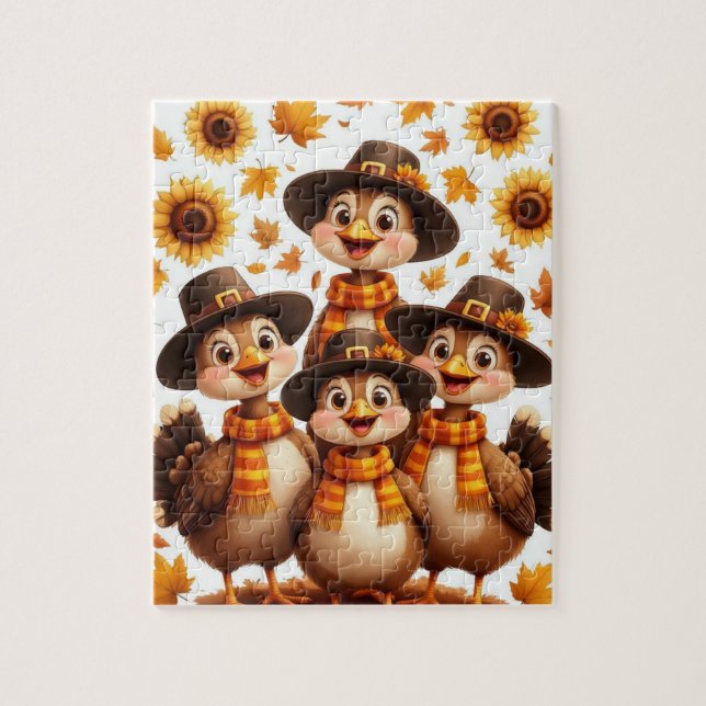 Thanksgiving Turkey Family Puzzle – Cute Fall Gift (Vertikal)