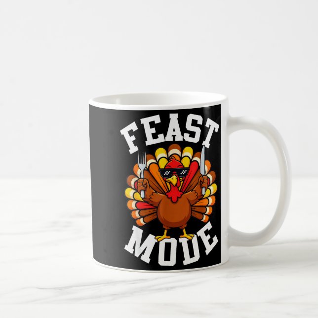 Thanksgiving Turkey Feast Mode Funny Fall Men Wome Kaffeetasse (Rechts)