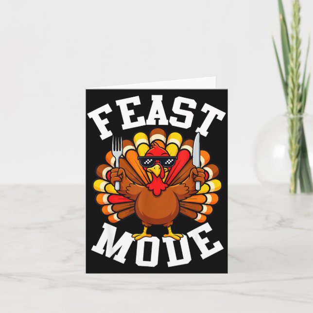 Thanksgiving Turkey Feast Mode Funny Fall Men Wome Karte (Vorderseite)