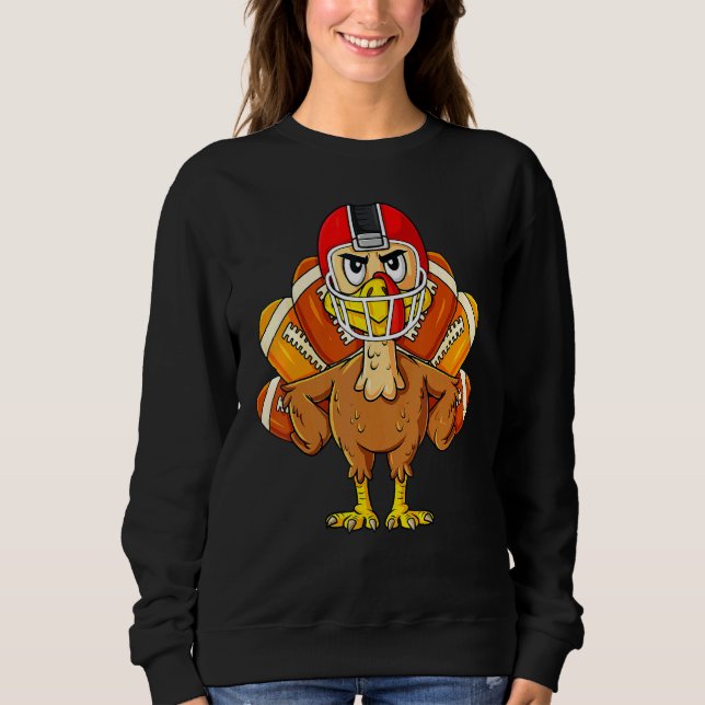 Thanksgiving Turkey Football Player  Boys Girls Ki Sweatshirt (Vorderseite)