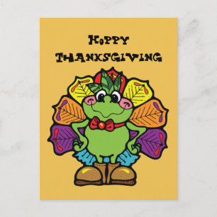 Thanksgiving Turkey Frog Feiertagspostkarte