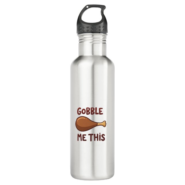 Thanksgiving Turkey Gift Funny Edelstahlflasche (Vorderseite)