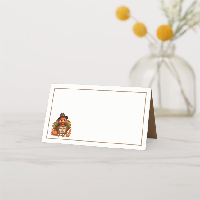 Thanksgiving Turkey Name Place Cards Platzkarte (Vorderseite)