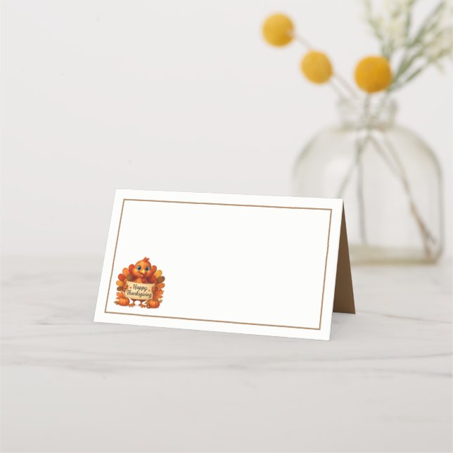 Thanksgiving Turkey Name Place Cards Platzkarte (Vorderseite)