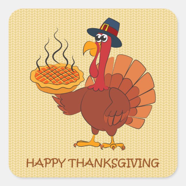 Thanksgiving Turkey & Pie Stickers (Vorderseite)