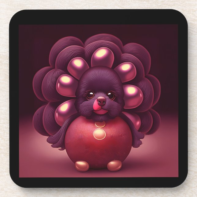Thanksgiving Turkey-Poodle Hybrid Creature Getränkeuntersetzer (Vorderseite)