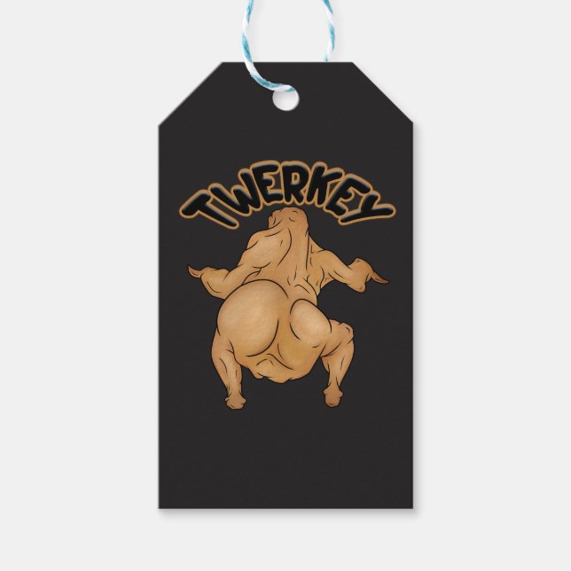 Thanksgiving Twerkey Gift Tag Geschenkanhänger (Vorderseite)