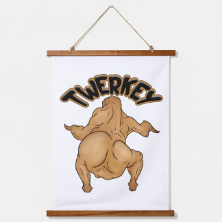 Thanksgiving Twerkey Wood Topped Wall Tapestry Wandteppich Mit Holzrahmen