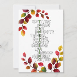 Thanksgiving Typography of Gratitude and Joy Feiertagskarte