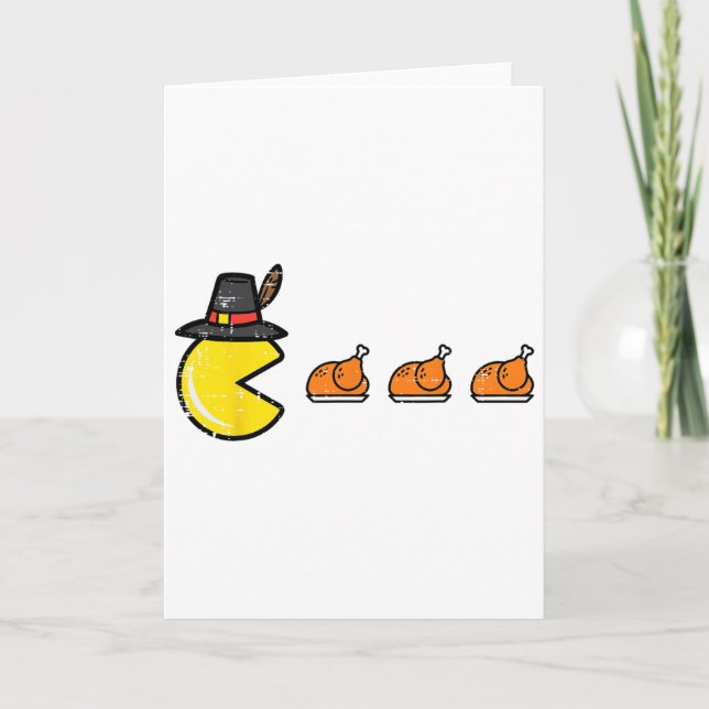 Thanksgiving Video Game Eating Turkey Gamer Men Wo Karte (Vorderseite)