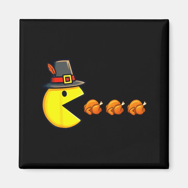 Thanksgiving Video Game Eating Turkey Gamer Men Wo Magnet (Vorne)