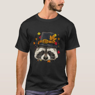 Thanksgiving-Waschbär-Pilger-Kostüm Männer Frauen T-Shirt