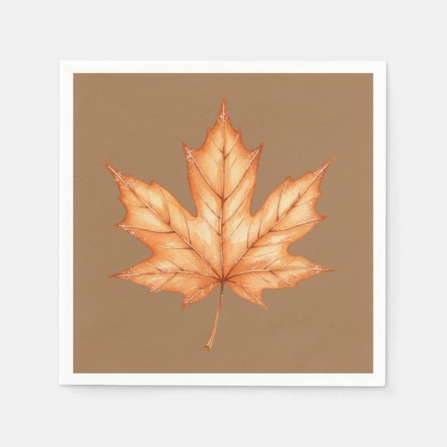 Thanksgiving-Wasserfarbe Herbstblatt Serviette (Vorderseite)