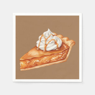 Thanksgiving-Wasserfarben-Kürbiskuchen Serviette