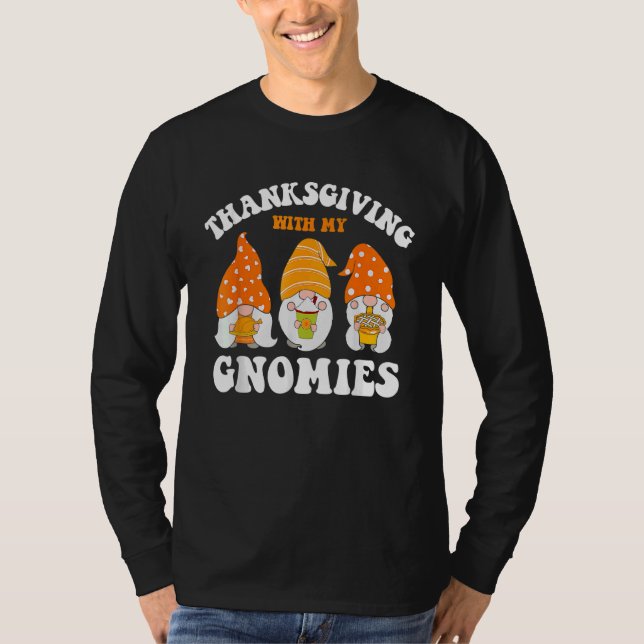 Thanksgiving Whit My Gnomies Cute Fall Gnomes Boy  T-Shirt (Vorderseite)