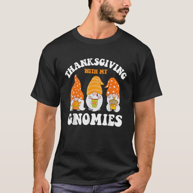 Thanksgiving Whit My Gnomies Cute Fall Gnomes Boy  T-Shirt (Vorderseite)