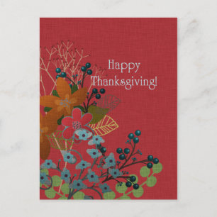 Thanksgiving Wildflowers Postcard Feiertagspostkarte