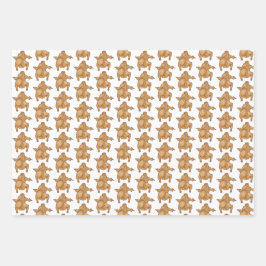 Thanksgiving Wrapping Paper Flat Sheet Set of 3 Geschenkpapier Set