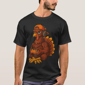 Thanksgivingurkey Gamer Video Gaming Boys Men  gif T-Shirt