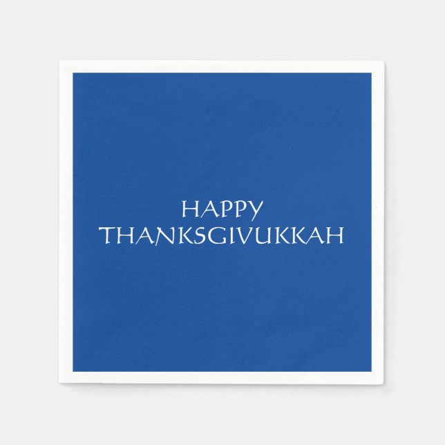 Thanksgivukkah blauer Erntedank Hanukkah Serviette (Vorderseite)