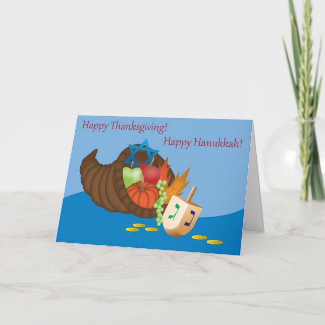 Thanksgivukkah Card 4 Feiertagskarte (Vorderseite)