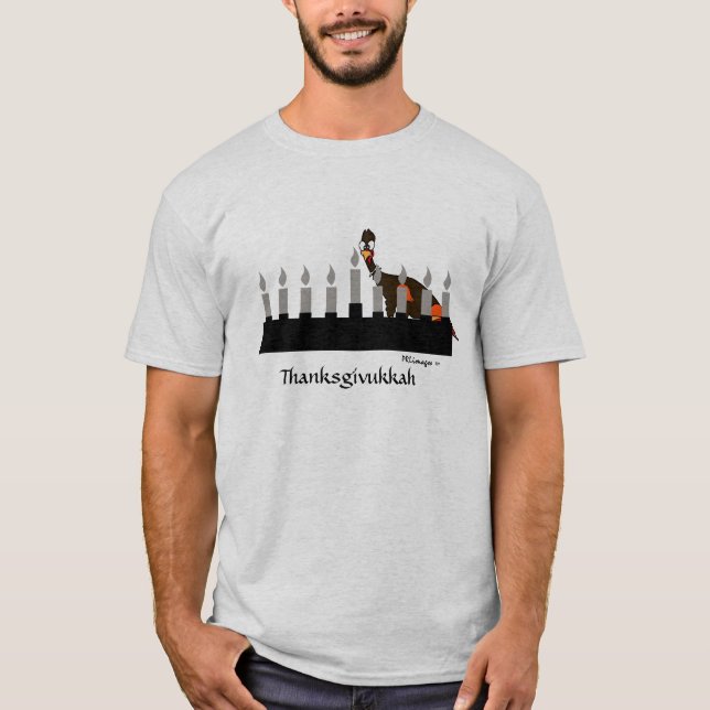 Thanksgivukkah die Türkei und Menorah T - Shirt (Vorderseite)