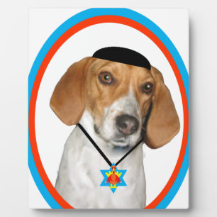Thanksgivukkah Funny Hound Dog with Yamaka Fotoplatte