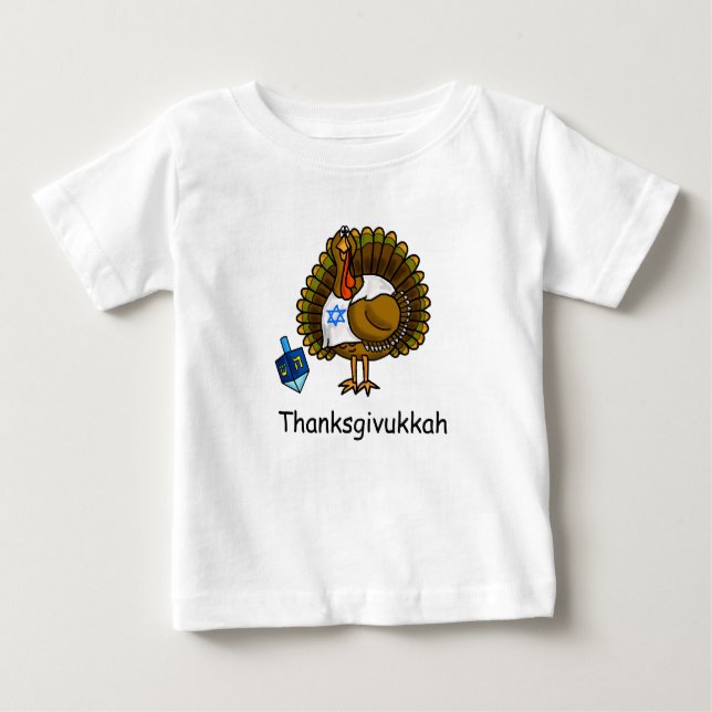 Thanksgivukkah jüdischer die Türkei Baby-T - Shirt (Vorderseite)
