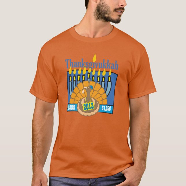 Thanksgivukkah langes Hülsen-Shirt T-Shirt (Vorderseite)