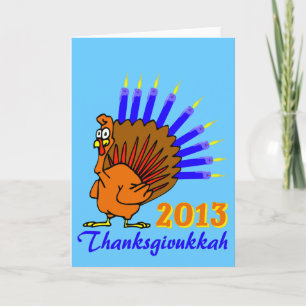 Thanksgivukkah Menurkey Gruß-Karten 2013 Feiertagskarte
