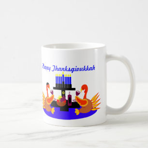 Thanksgivukkah Tassen-lustige Röstentruthähne Kaffeetasse