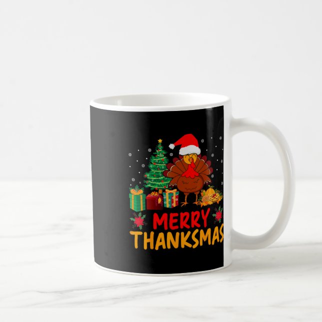 Thanksmas Weihnachts-Erntedank Türkei Santa Kaffeetasse (Rechts)