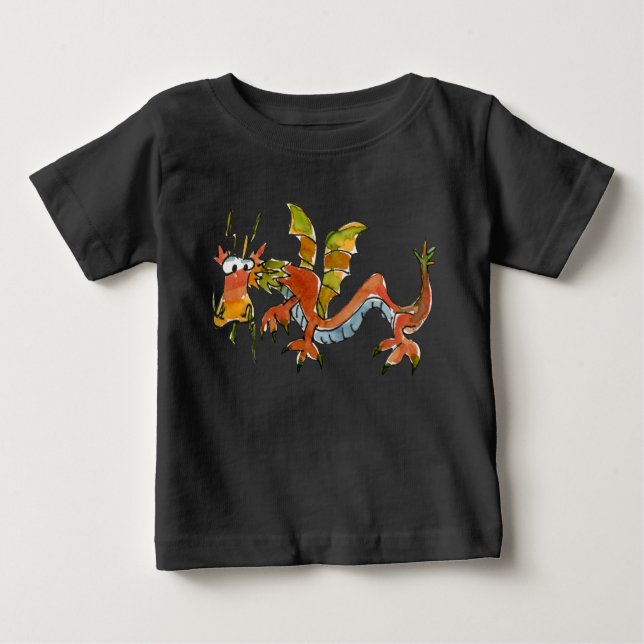 Thar Be Dragons Baby T-shirt (Vorderseite)