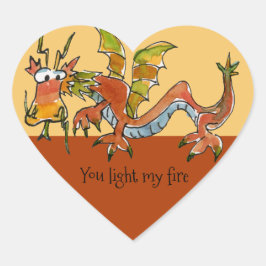 Thar Be Dragons Herz-Aufkleber