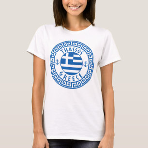 Thassos, die griechische Flagge T - Shirt der Frau