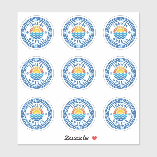 Thassos Island, Griechenland Aufkleber (Blatt)