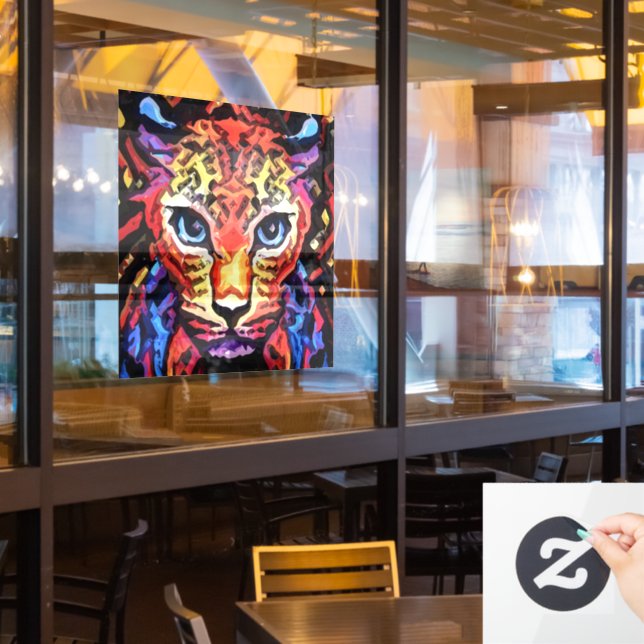 That Colorful Leopard Look  Fensteraufkleber (Restaurantfenster)