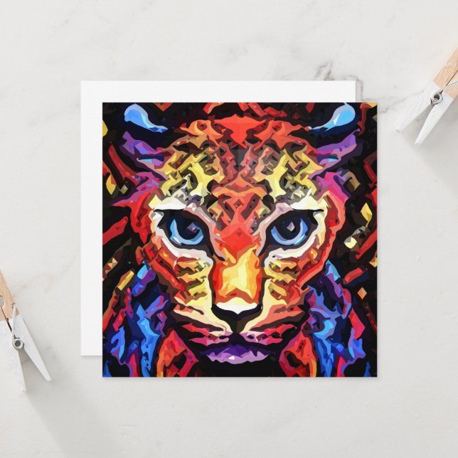 That Colorful Leopard Look Flat Card (Vorderseite/Rückseite Beispiel)